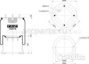 Пневмоподушка 4156 NP07 в сборе 1шп.-M12 + 1шп.-шт