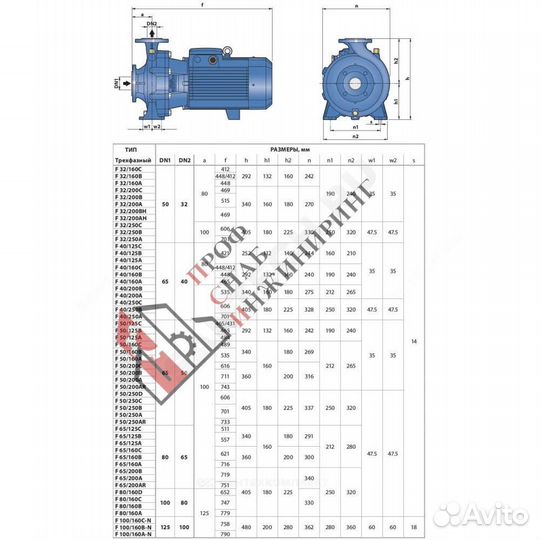 Насос F 50/125 A PN10 Pedrollo 4FN50161AA