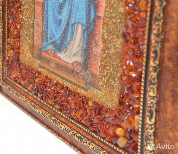 Икона в янтарной обсыпке 
