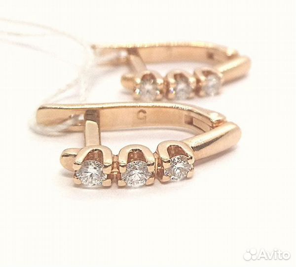 Серьги с природным камнем Золото