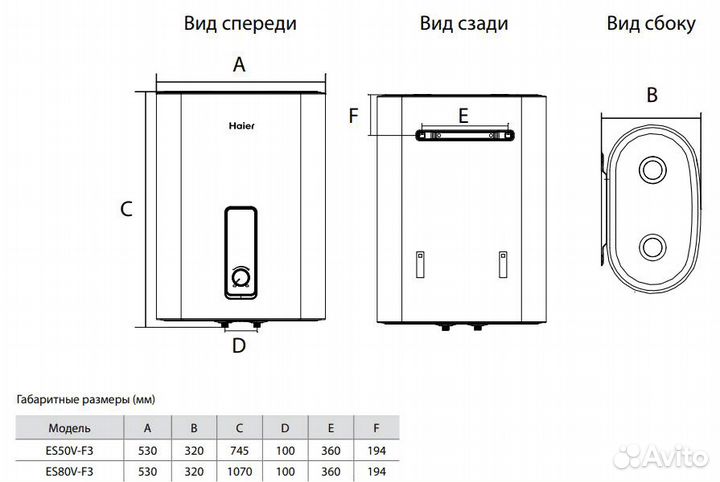 Водонагреватель электрический накопительный Haier