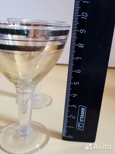 Рюмки с позолотой Стекло СССР. Цена за всё