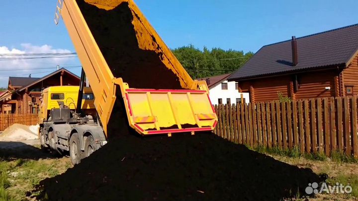 Доставка песка, щебня, чернозёма