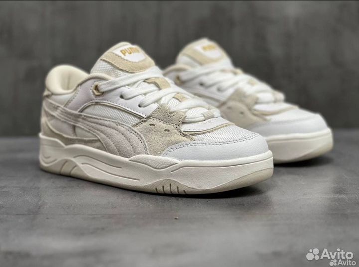 Кроссовки puma 180 белые бежевве