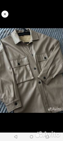 Кожаная рубашка женская