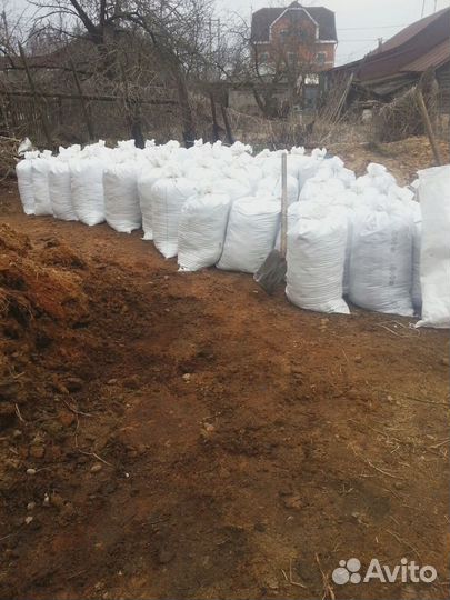 Конский навоз в мешках, перегной, свежий