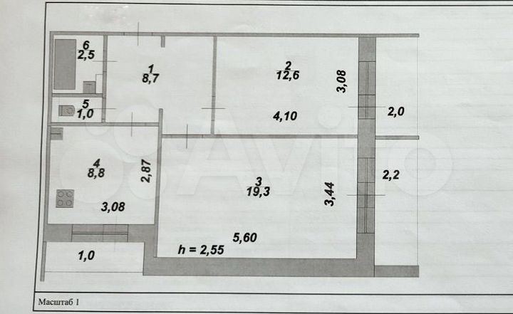 2-к. квартира, 57,9 м², 4/9 эт.