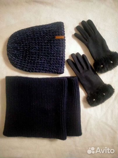 Комплект шапка и снуд женский