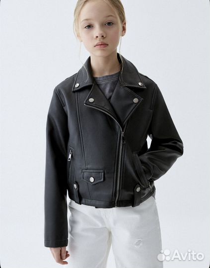 Кожаная куртка для девочки 152