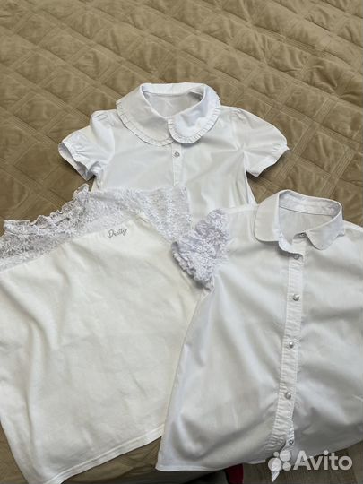 Блузки белые хлопок 100 рост 125-130