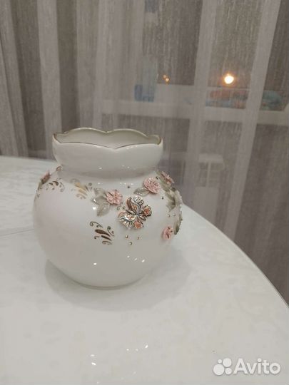 Фарфоровая вазочка, hand made