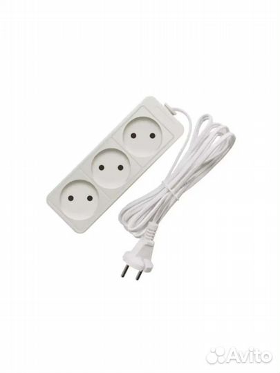 Удлинитель 3 гнезда, 5 м, без заземления, 2200 Вт