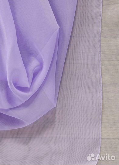 Тюль двойная с подхватами фиолетовая