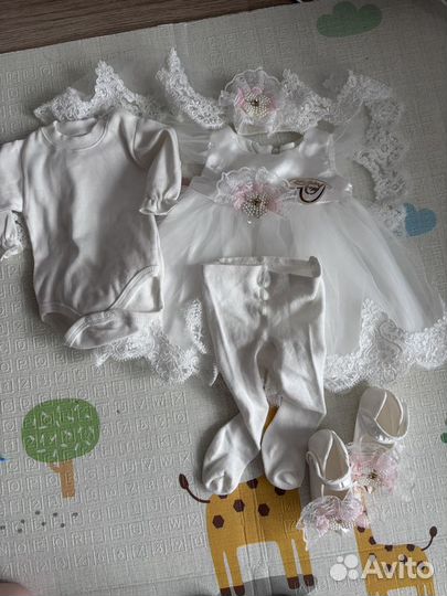 Платье для новорожденной девочки размер 56-62