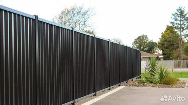 Забор металлический,ворота, калитки под ключ