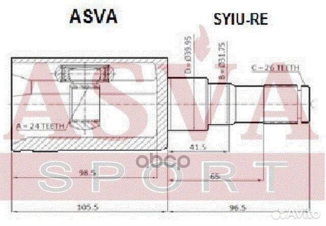 Шрус внутренний 24x40x26 syiu-RE asva