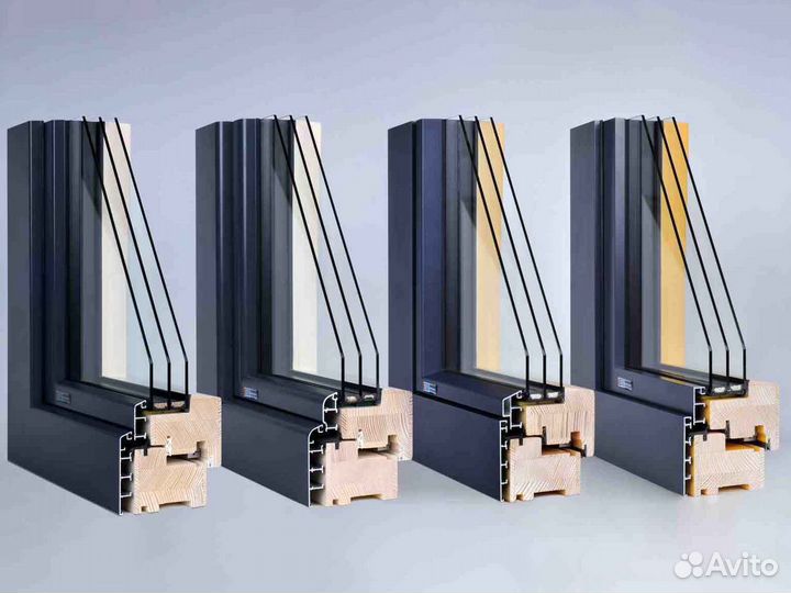 Ремонт окон, стеклопакет обычный RAL2357