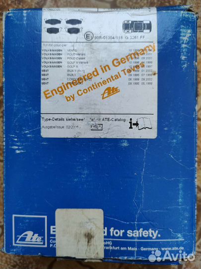 Колодки перед VW polo Golf 3 Seat ibiza VW getta