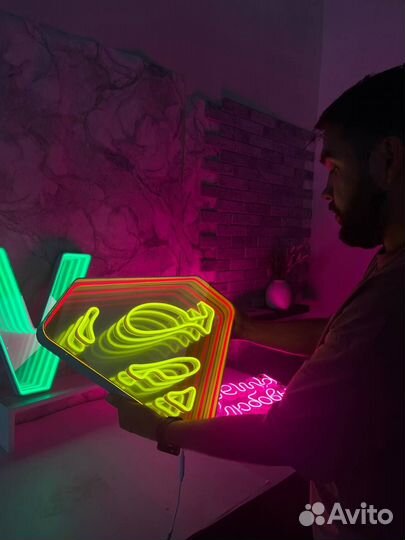 Вывеска с эффектом бесконечности 3D логотип