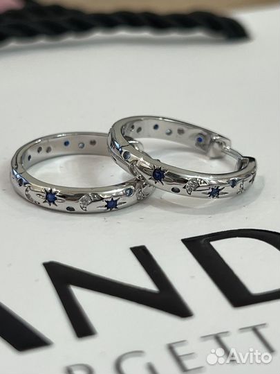 Серьги кольца Pandora