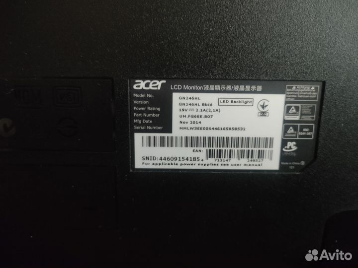 Монитор Acer GN246HL 24