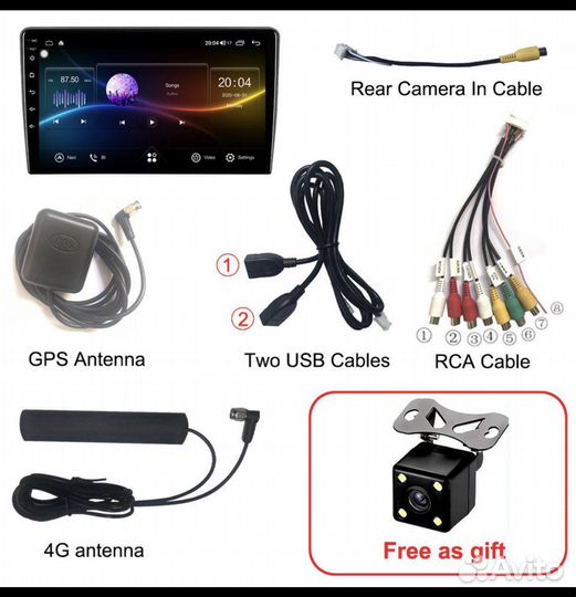 Магнитола 2 din android 9 дюймов Toyota allion
