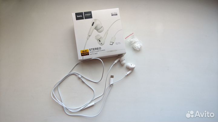 Проводные наушники USB type-C с микрофоном для сма