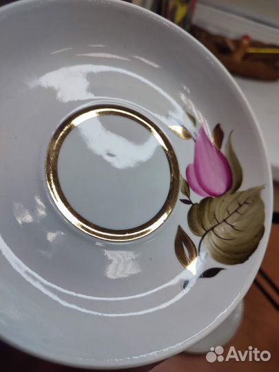 Блюдца фарфор СССР 4 штуки разные