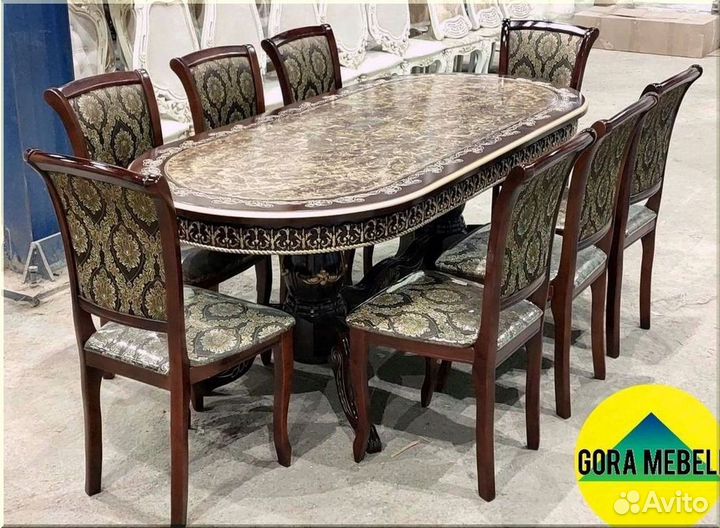 Стол обеденный овальный раздвижной