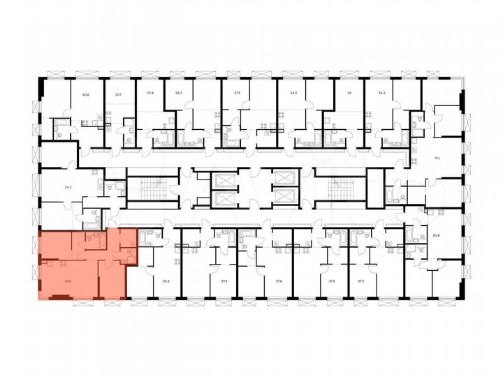 2-к. квартира, 59,9 м², 25/30 эт.