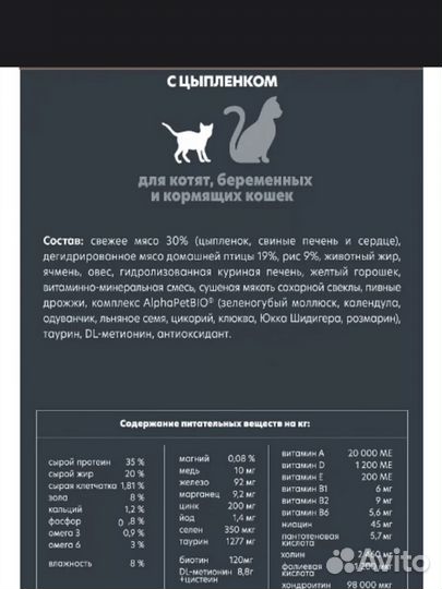 Корм кошек Alphapet