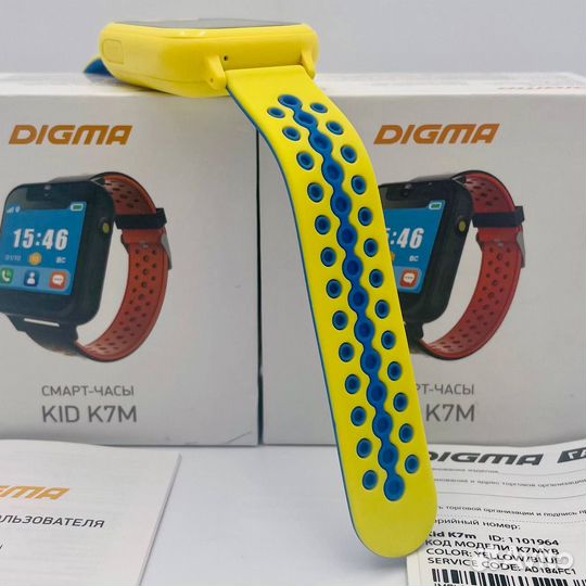 Смарт часы Digma Kid K7m Yellow/Blue