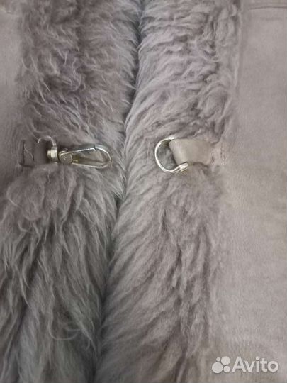 Дубленка натуральная женская с капюшоном 52-56 бу