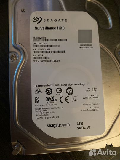 Жесткий диск Seagate (Surveillance HDD) 4TB