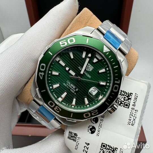 Часы tag heuer aquaracer calibre 5 green