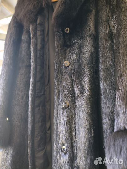 Женская чёрная шуба из нутрии 48-50 р
