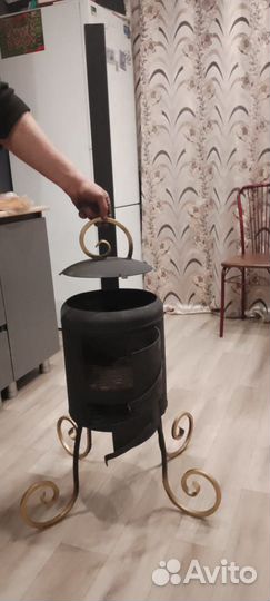 Печь под казан с трубой