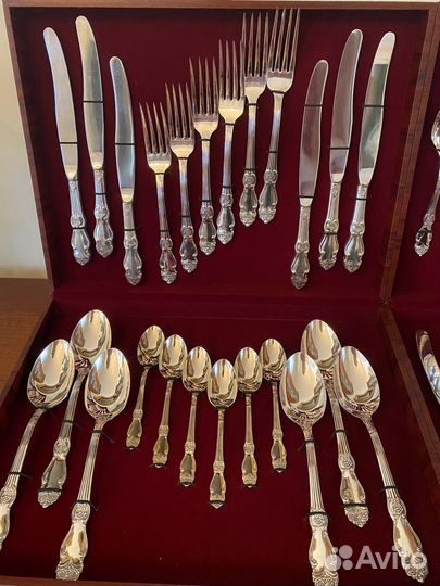 Набор столовых приборов мельхиор Серебряная Роза