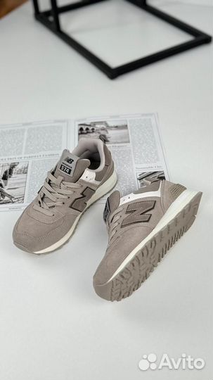 Кроссовки New Balance 574 темно-бежевый, 37-41