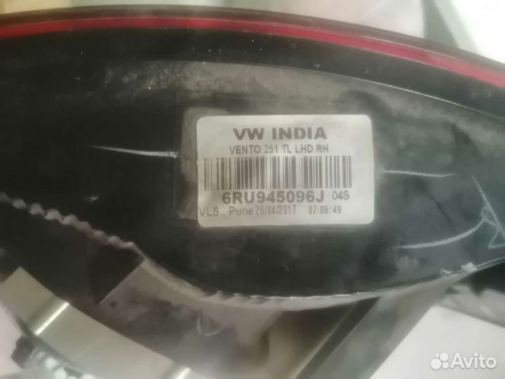 Volkswagen Polo 2017 задняя права фара