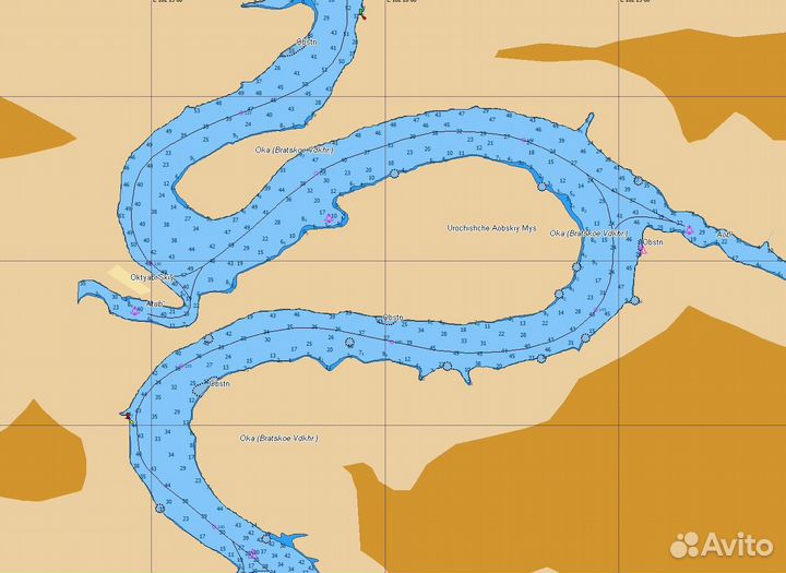 Карта Братского водохранилища и Ангары