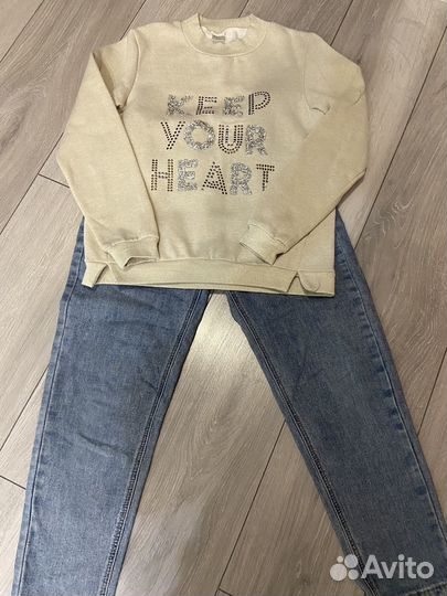 Джинсы, толстовка и свиншот цена за весь комплект