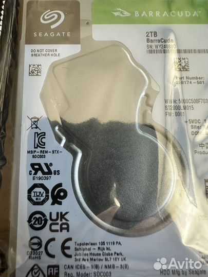 2 тб Жесткий диск Seagate BarraCuda ST2000LM015