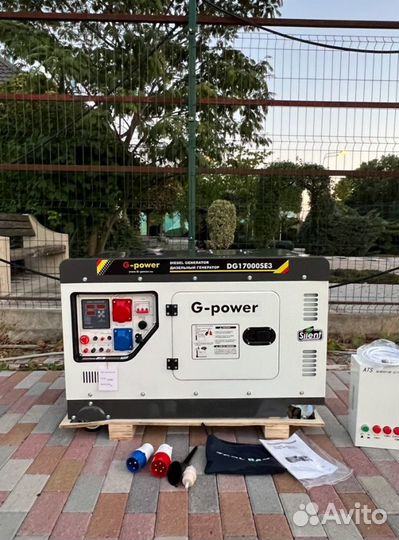 Дизельный генератор 14 kW G-power однофазный DG170