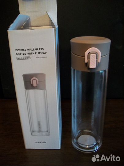 Бутылка с крышкой автомат Mumuso