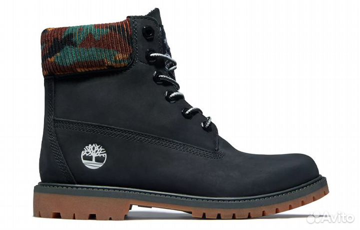 Timberland Heritage 6 Inch Waterproof Boots 'Black Nubuck With Camo' Women's (37,5)