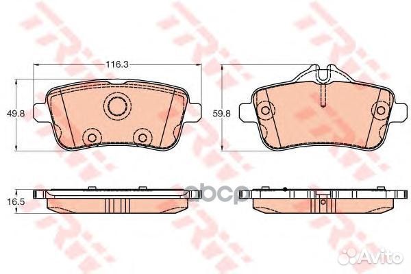 Колодки тормозные дисковые зад GDB1947 TRW