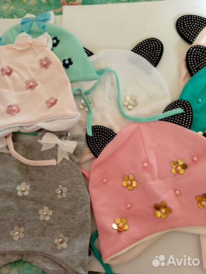 Новая шапка для девочек с завязками