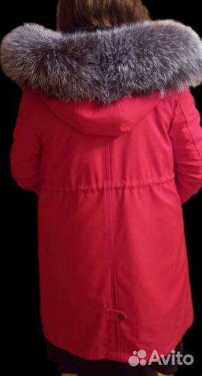 Пальто-парка с натуральным мехом внутри