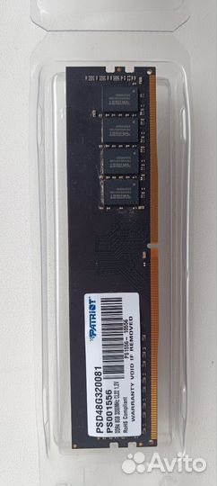 Оперативная память ddr4 8gb Patriot 3200 MHz